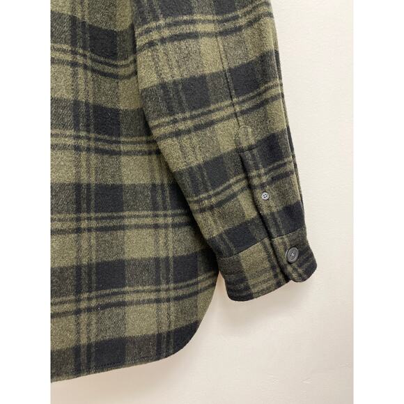 ALLSAINTS Asbury Plaid Flannel Long Sleeve Warm Overshirt Shacket Designer Large - Picture 8 of 11